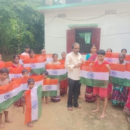 Har Ghar Tiranga Campaign organised by Tripura University in the adopted villages